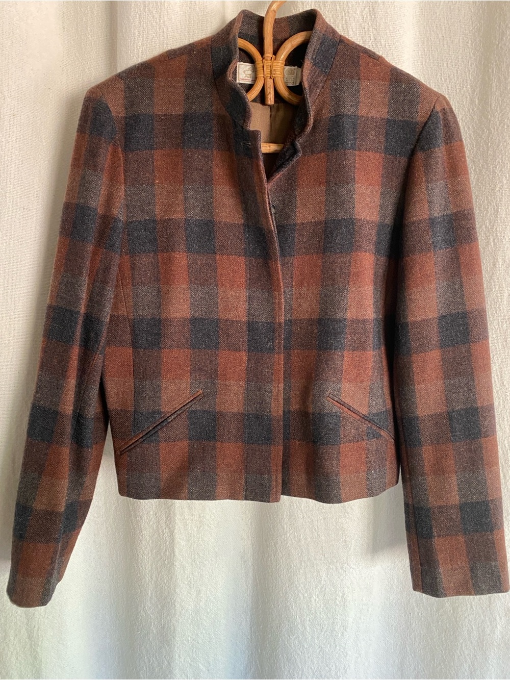 Vintage “Young” Pendleton Wool Plaid Button Down Blazer